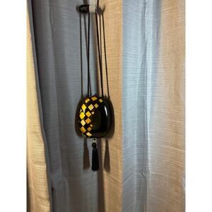 Vintage Black and Gold Evening Bag with Tassle